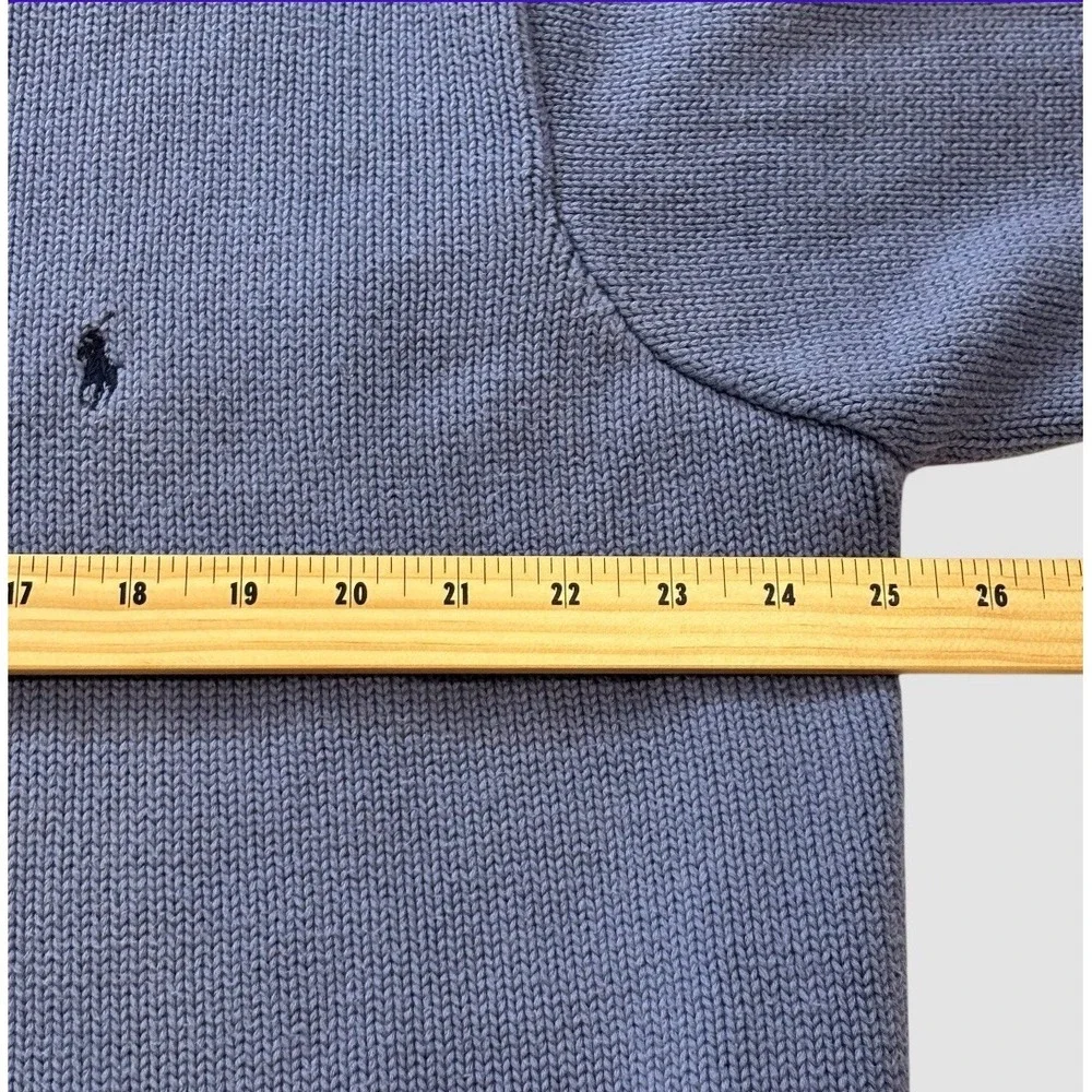 Polo Ralph Lauren Men's 2XL V Neck Sweater Blue 100% Cotton